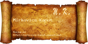 Mirkovics Kanut névjegykártya